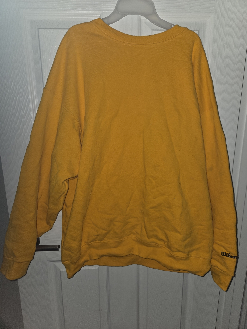 Wilson Men's Yellow Crewneck Sweatshirt with Sleeve Logo Size Xl
